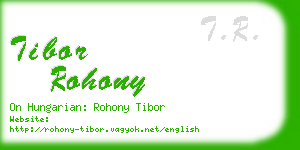 tibor rohony business card